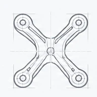Line drawing of a part design