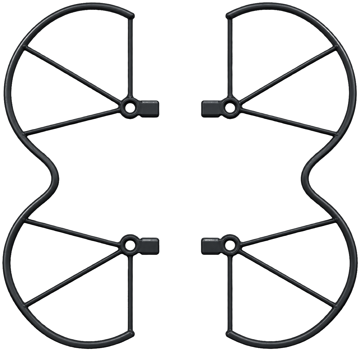 Single-piece molded carbon fiber prop guard halves