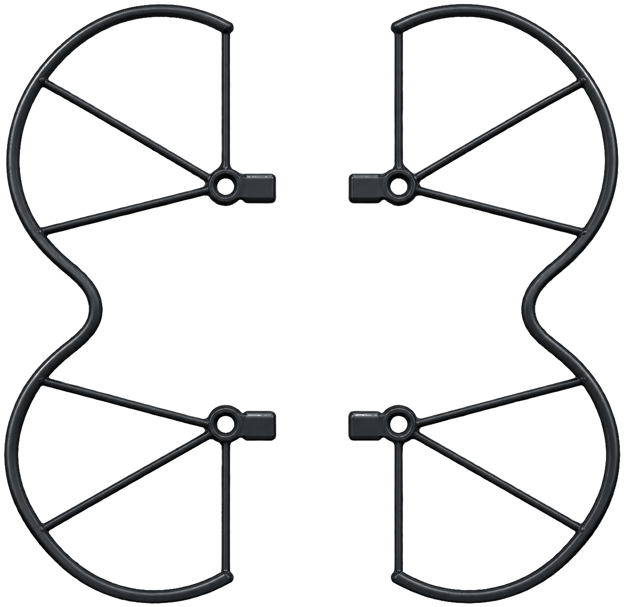 Single-piece molded carbon fiber prop guard halves