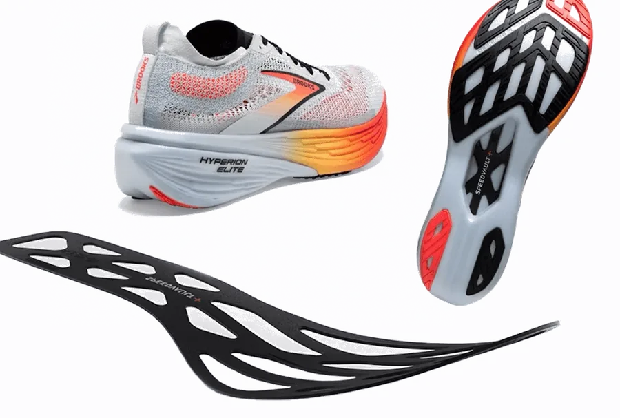 Arris continuous carbon fiber running shoe plate